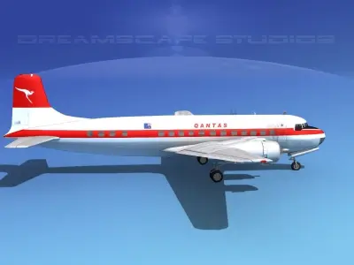 Douglas DC-6 Qantas 3D model