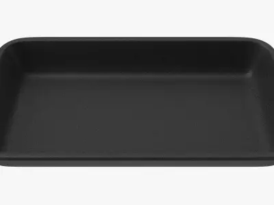Foam Food Tray v2 Black 3D model
