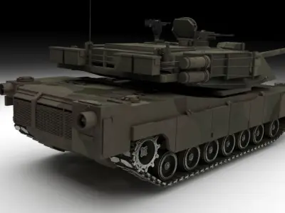 Abrams Tank Low-poly 3D model