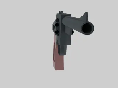 Low-Poly Revolver Free low-poly 3D model