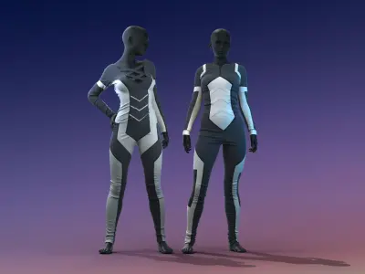 Realistic 3D Models Of Female Sci-Fi Suits 3D model
