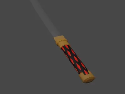 japanese katana PBR LOW-POLY GAME READY asian samurai shuriken Low-poly 3D model