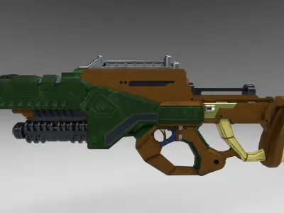 Sci-Fi Rifle Gun - Low poly Low-poly 3D model
