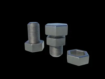 Nut and bolt 3D model