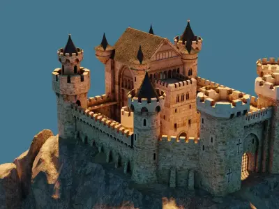 Medieval Fantasy Castle 3D model