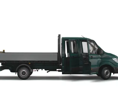 VW Crafter Double Cab Tipper HQ Interior 2023 3D model