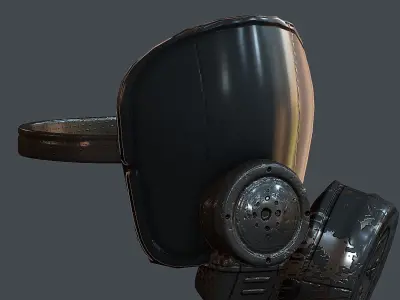 Gas mask helmet 3d model scifi Low-poly  Low-poly 3D model
