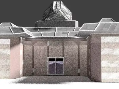 Low Poly Historic Building Cinema for Gaming Project etc Low-poly 3D model