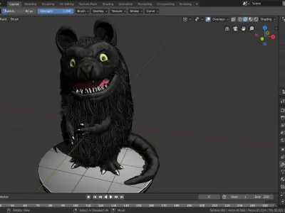 furry rat 3D model