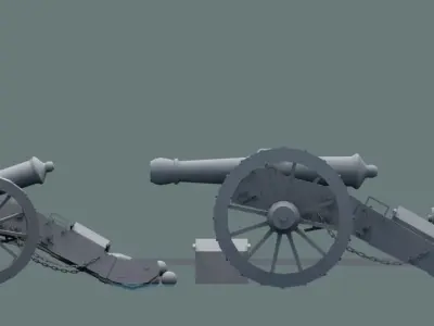 GRIBEAUVAL SYSTEM CANON Low-poly 3D model