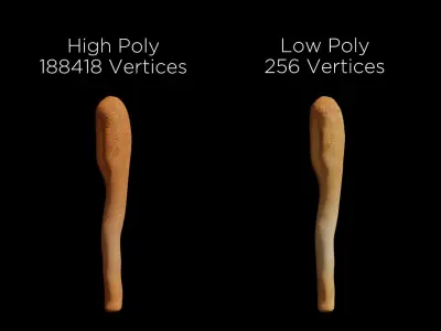 Cordyceps militaris Low-poly 3D model