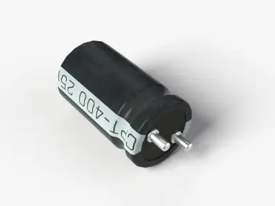 PVC covered Capacitor with 2K PBR textures Low-poly 3D model