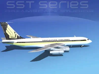 Boeing 707-320 SS Singapore Airlines 3D model
