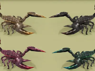 SCORPION RIGGED ANIMATED 4 Low-poly 3D model