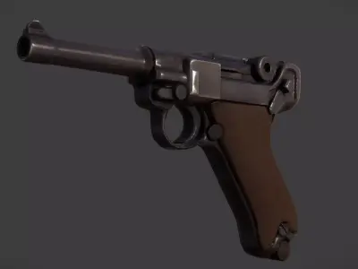 Luger P08 - Scanned and Retopologized WW2 Model Low-poly 3D model