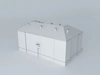 Old Commercial Building Low-poly 3D model