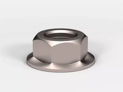 Hex Flange Nut Low-poly 3D model