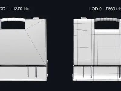 Military First Aid Box Game Ready Low-poly 3D model