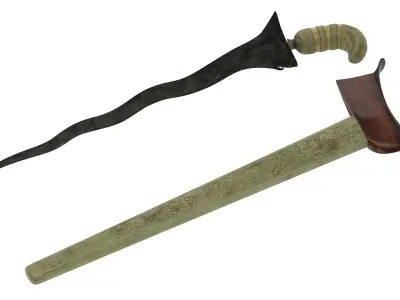Kris Sword Low-poly 3D model