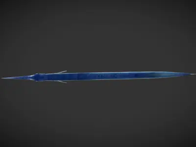 SwordFish fish with long tail Low-poly 3D model
