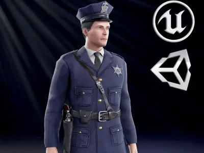 Policeman Low-poly 3D model