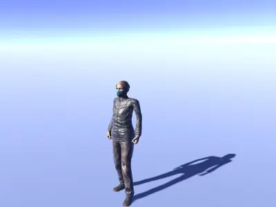 Survivor - animated rigged female Low-poly 3D model