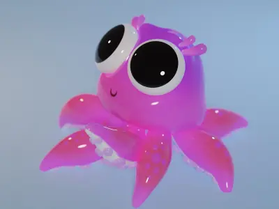 octopus cute Low-poly 3D model