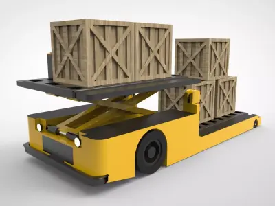 Airport Cargo and Loader Transporter 3D model