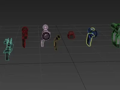 Pak Russian weapons accessories Low-poly 3D model