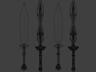 Fire and Ice swords 3D model