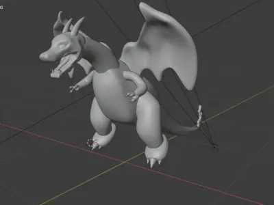 Animated Charizard Pokemon 3D Model Free low-poly 3D model