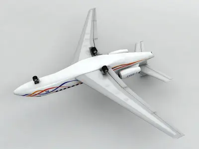  Dassault Falcon 7X Aircraft Low-poly 3D model