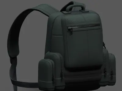 Backpack military combat soldier armor scifi Low-poly 3D model