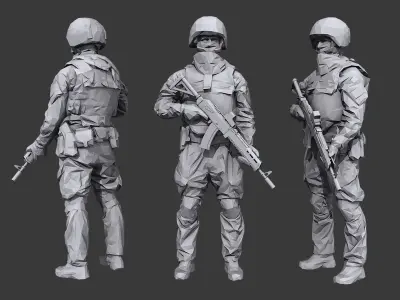 Lowpoly Special Forces Pack Low-poly 3D model