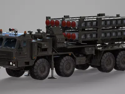 Vityaz S 350E 50R6 Missile Launcher Rigged Low-poly 3D model