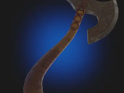 Axe Low-Poly Game Ready viking Free low-poly 3D model