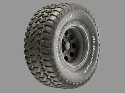 BF Goodrich AT Off Road Tire with Dirt Textures 3D model