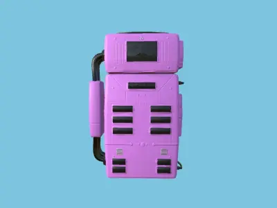 Astronaut Backpack 08 - Pink Female - Character Design Fashion Low-poly 3D model