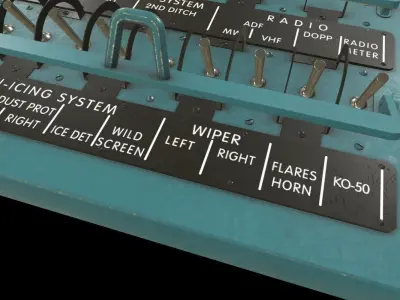 Mi-8MT Mi-17MT Right Circuit Breaker Console English Low-poly 3D model