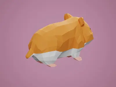 Stylized Hamster Low-poly 3D model