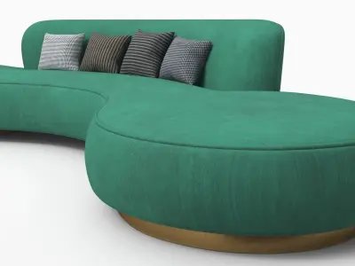 Serpentine Sofa Green 3D model