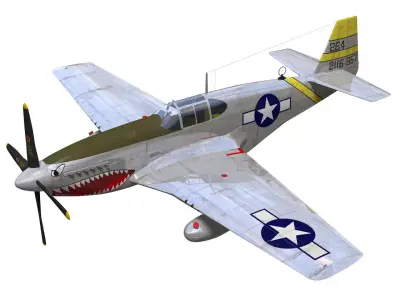 North American P-51B Mustang 3D model