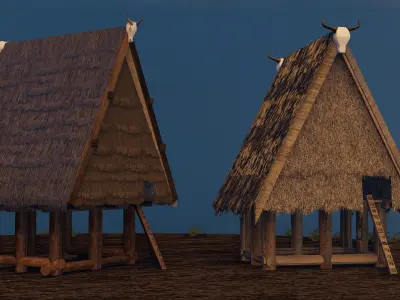 Rumah Tambi Low-poly 3D model