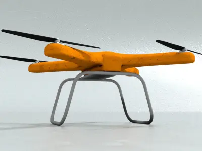 Quadrocopter drone Low-poly 3D model