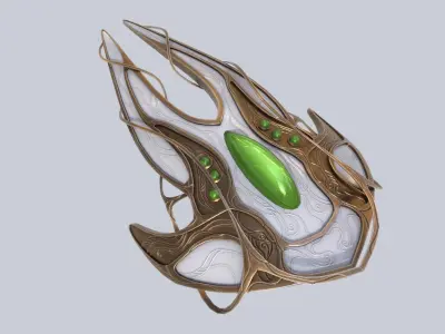 Alien spacecraft Low-poly 3D model