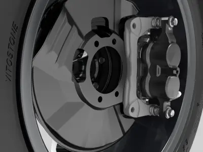 3D Seat VW rim wheel 7x17 BBS design 4815 with tyre brakes 3D model