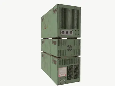 Radio server Low-poly 3D model
