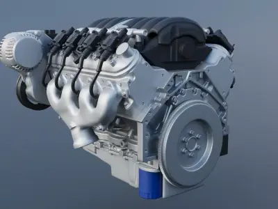 GM LS3 V8 Engine 3D print model