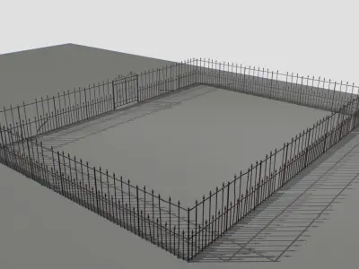 Railing Fence pack 2 Low-poly 3D model