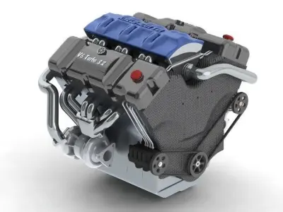 khelifaoui k-motor v6 bi-turbo 3D model